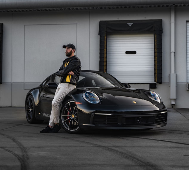 black porsche 911 matching leather jacket by walter leather