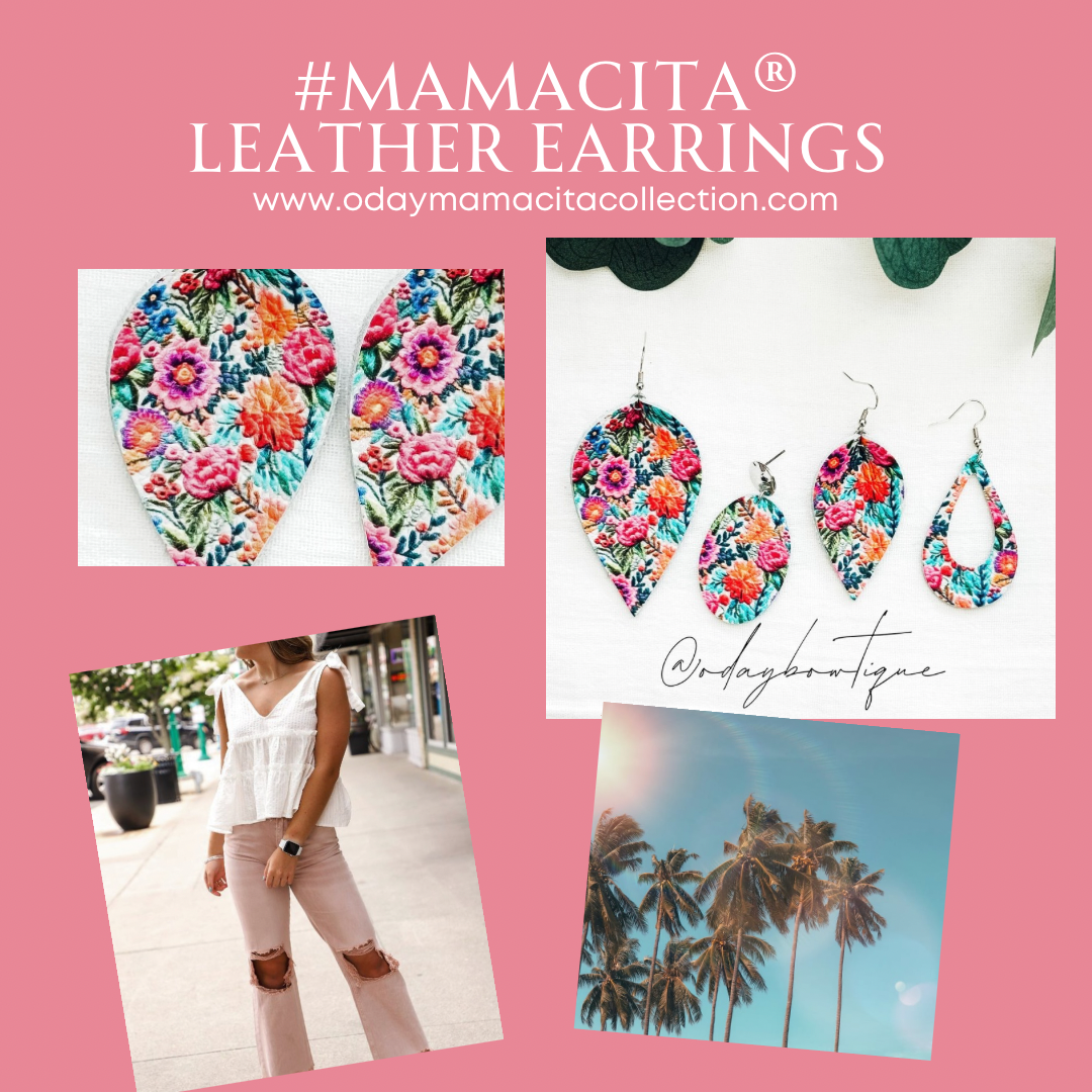 Havilah: #Mamacita® Leather Handmade Earrings By: O'Day Bowtique