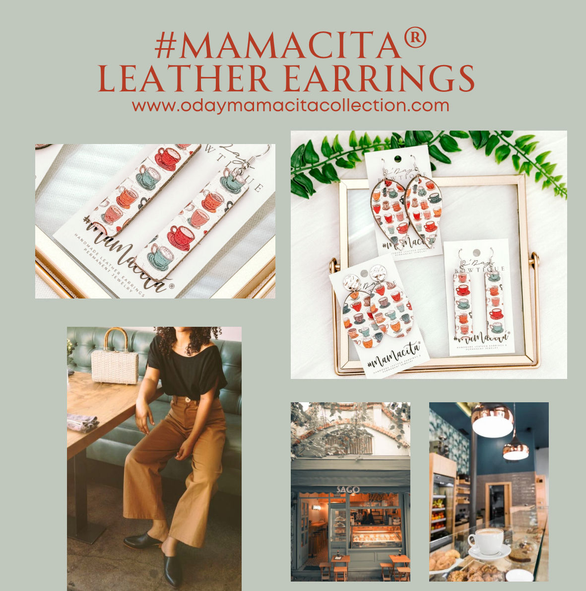Coffee Date: #Mamacita® Leather Handmade by Earrings By: O'Day Bowtique