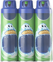 Shrink wrapped cleaning product cans