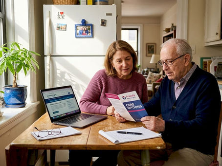 Family reviewing home healthcare options together