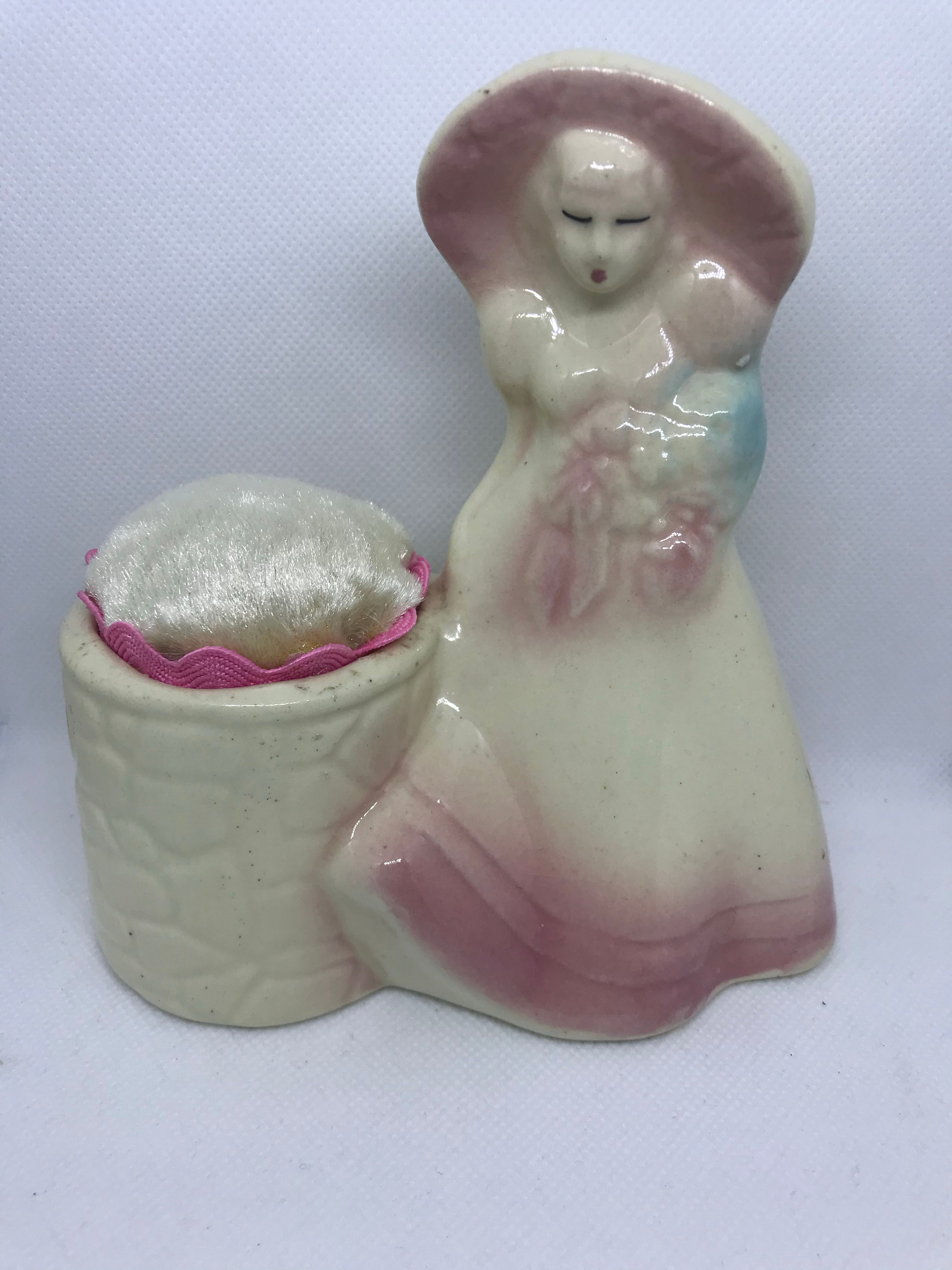 Vintage Southern Belle Planter Pincushion