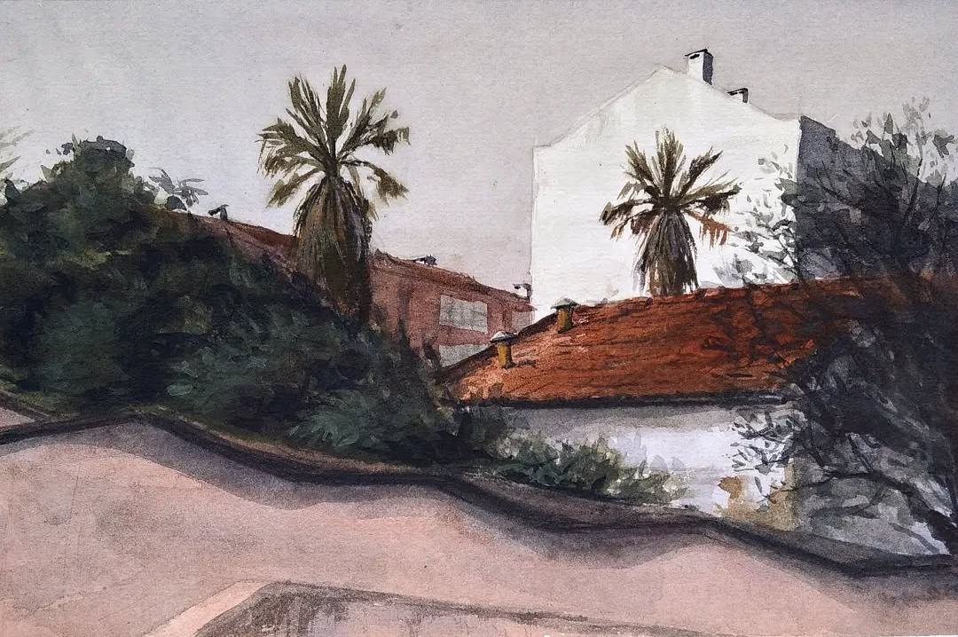 Casa velha vista da estrada principal