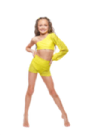 Girl in yellow LED dance costume