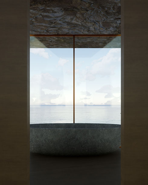 Sabi Space, Bahamas Private Island. Bathing room.