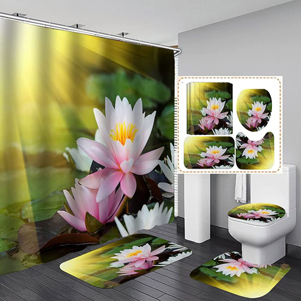 Fashion_Man OLEBETY - Juego de 4 cortinas de ducha