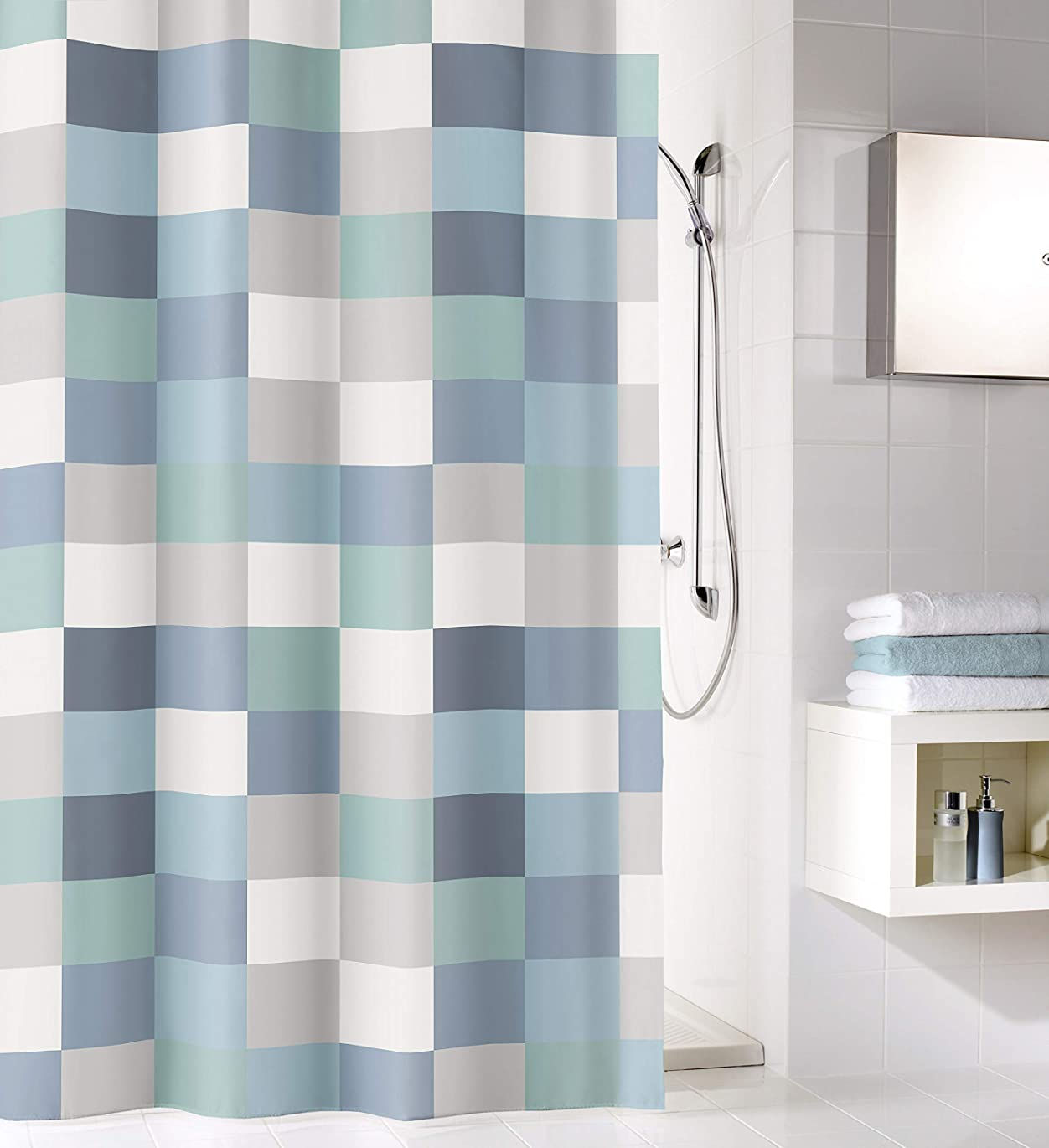 Kleine Wolke Cortina BA�O Textil Check Blue