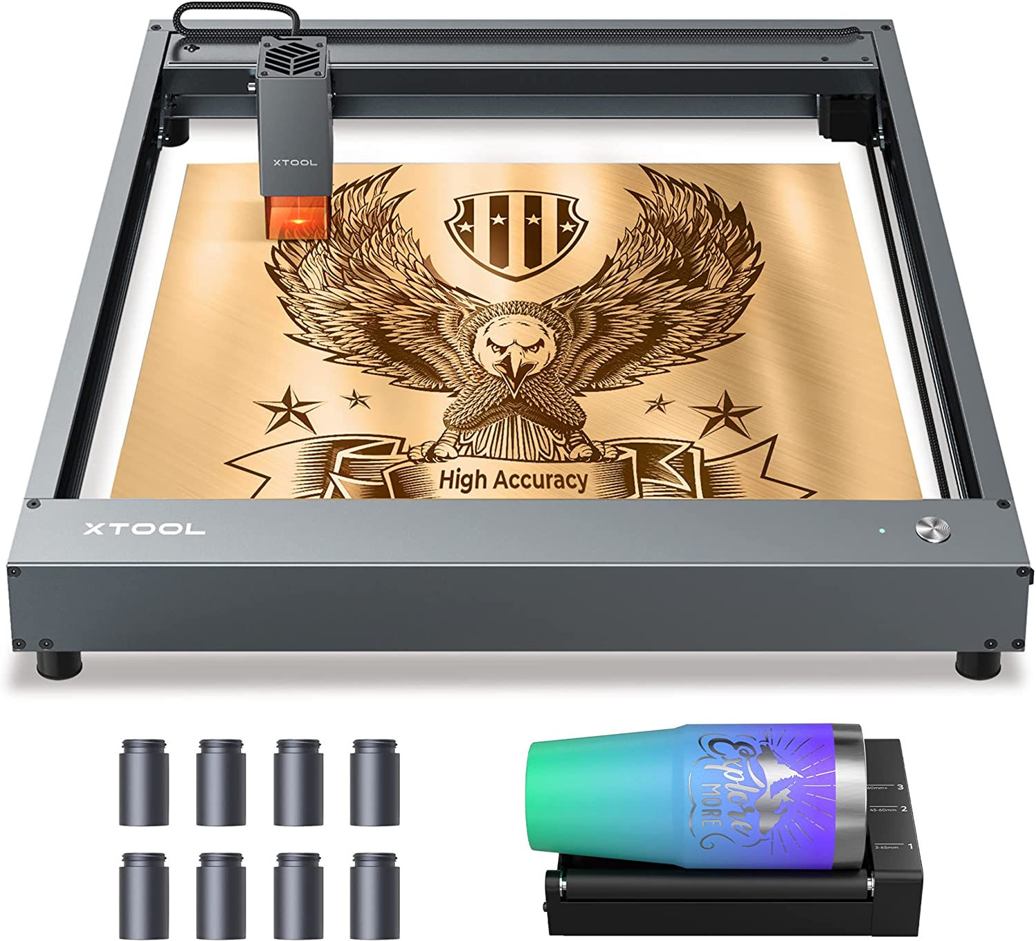 xTool D1 - M�quina de grabado l�ser rotativa