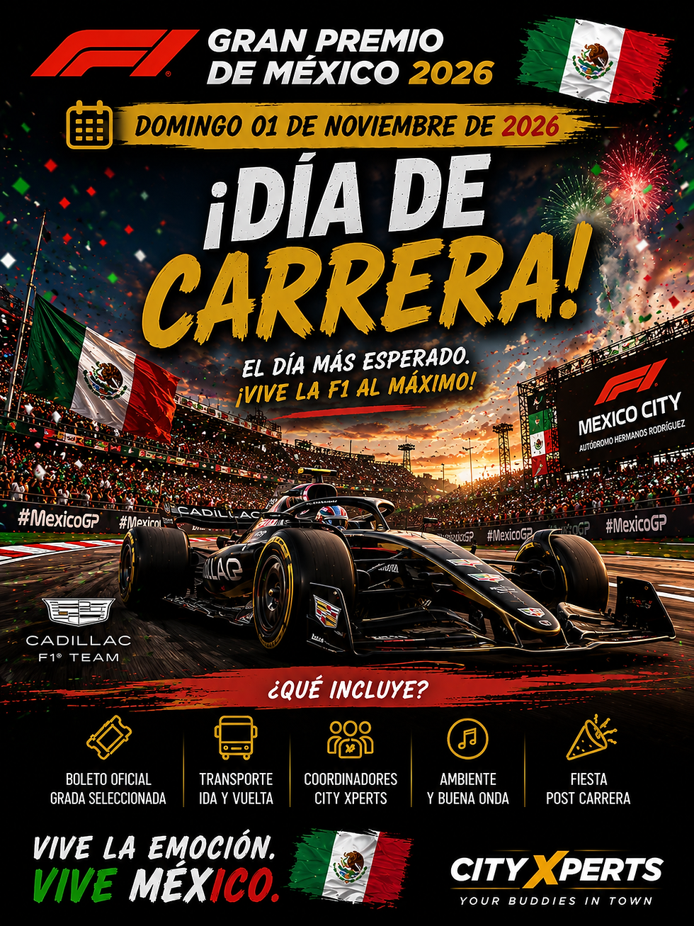 Experiencia Fórmula 1 – Gran Premio de México 🏎️ ¡Vive la Fórmula 1 en la Ciudad de México como nunca antes! 🏎️