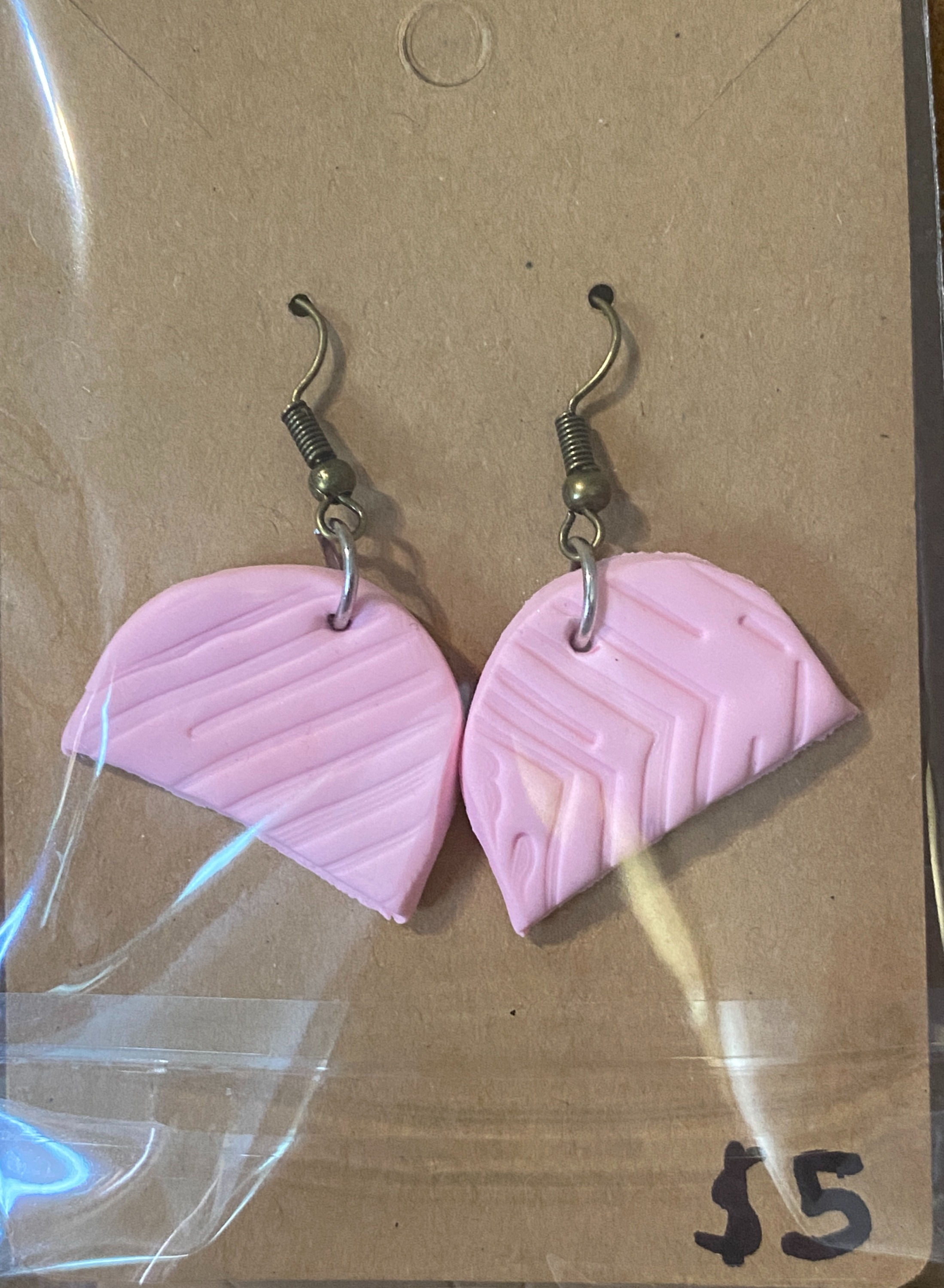 pink drip earrings