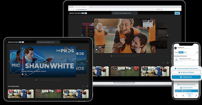 Sports Engine Play mockups for marketing
