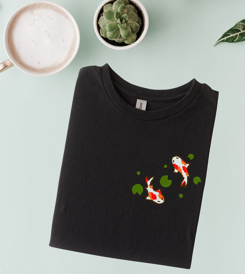 Thumbnail: Above the Current Koi Embroidered Tee