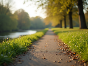 A tranquil walking path along water in Mayfair, ideal for reflective coaching sessions.