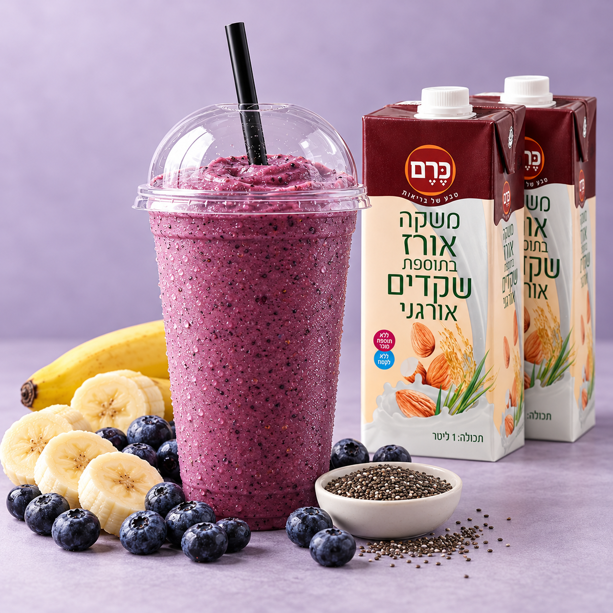 מארז שייק אסאי קרמי – אסאי, אוכמניות ופרוזן יוגורט | 8 שייקים