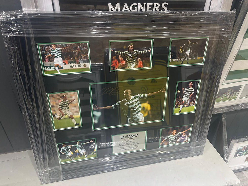 Signed Henrik Larsson Celtic Display