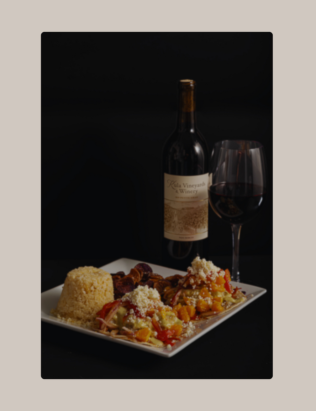 Ariette Armella photo of a Mr. Q dish with wine