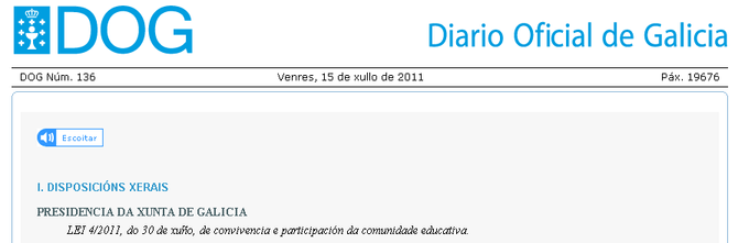 Achegas á Lei de Convivencia do Ceesg (2011)