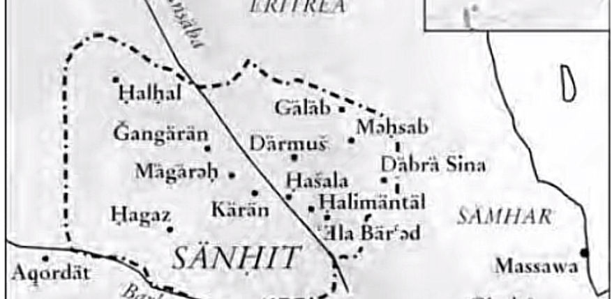 Map of Sanhit by Encyclopaedia Aethiopica.
