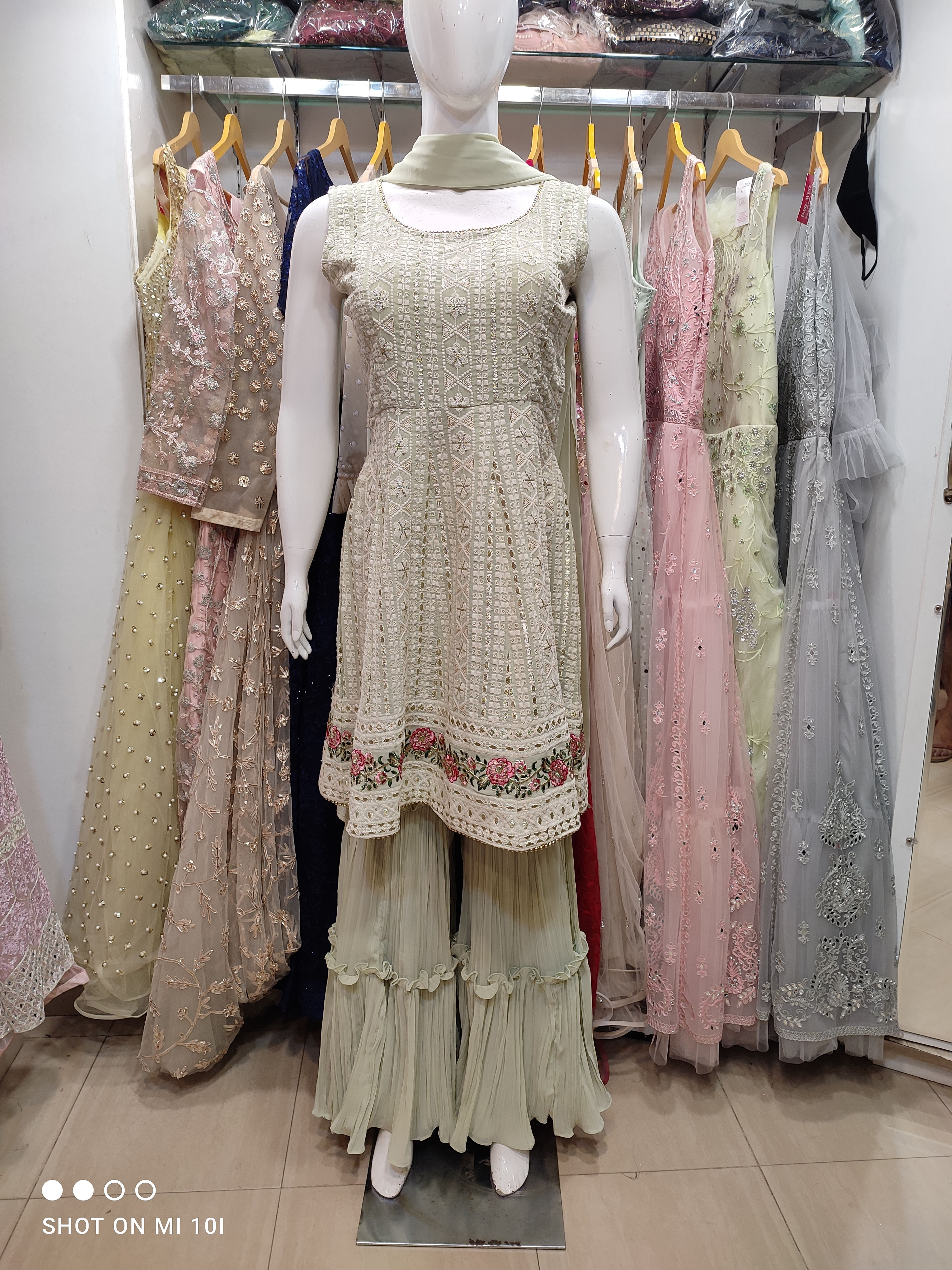Sharara with peplum top