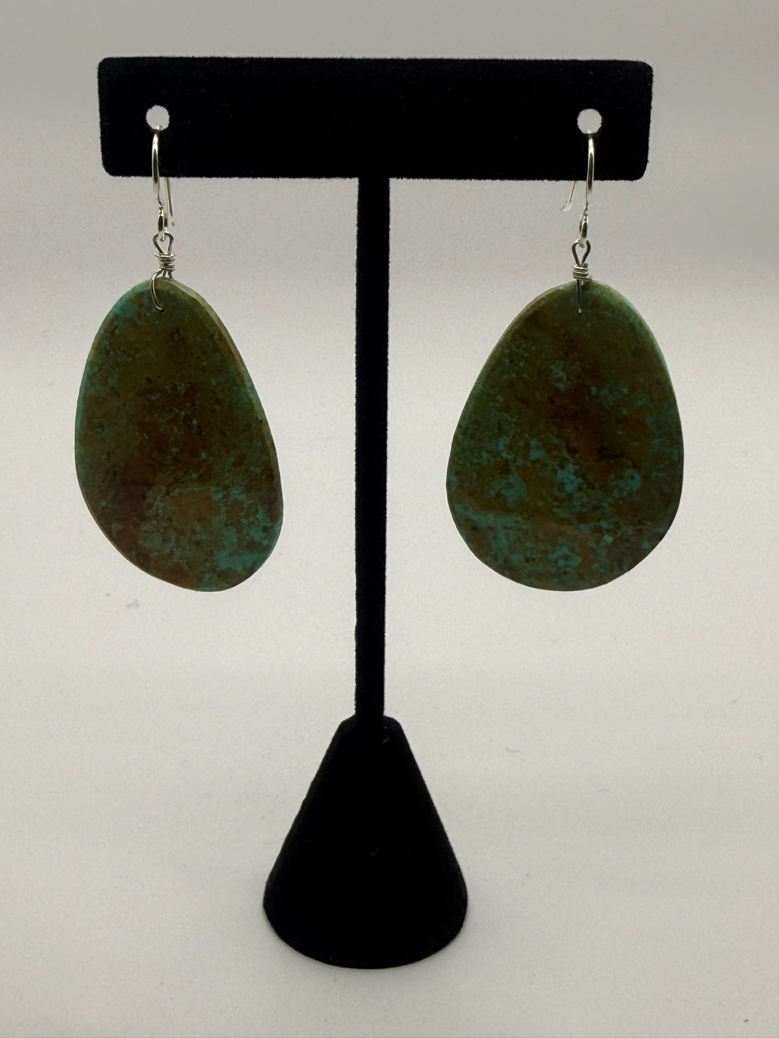 Turquoise Slab Earrings - R. Chavez