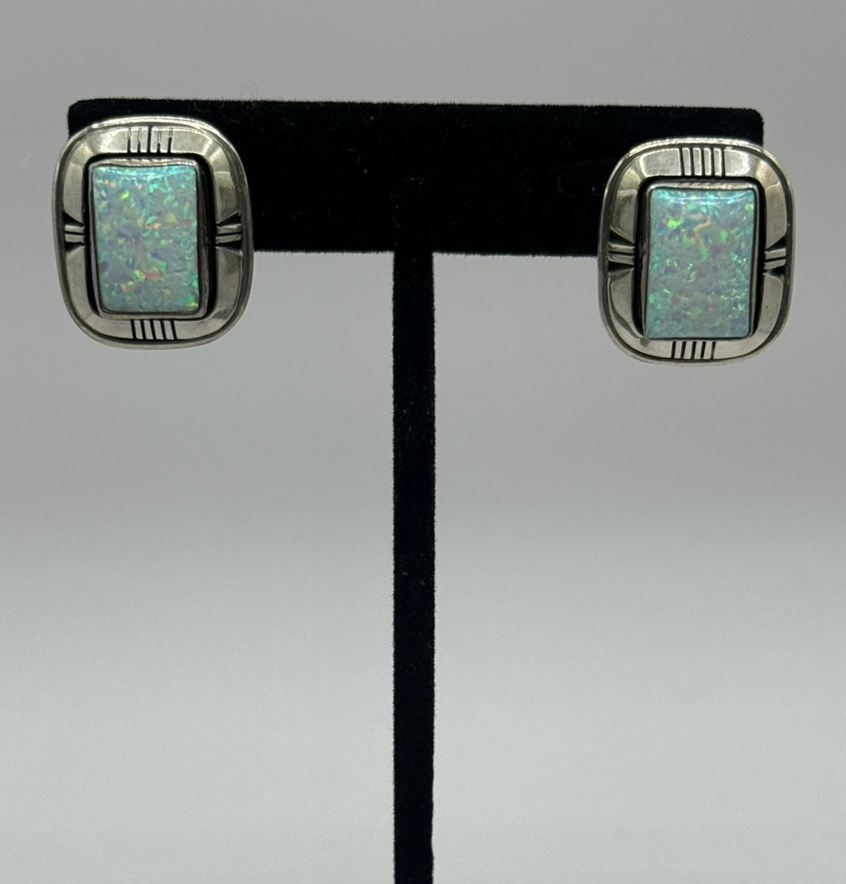 Sterling Silver Opal Earrings