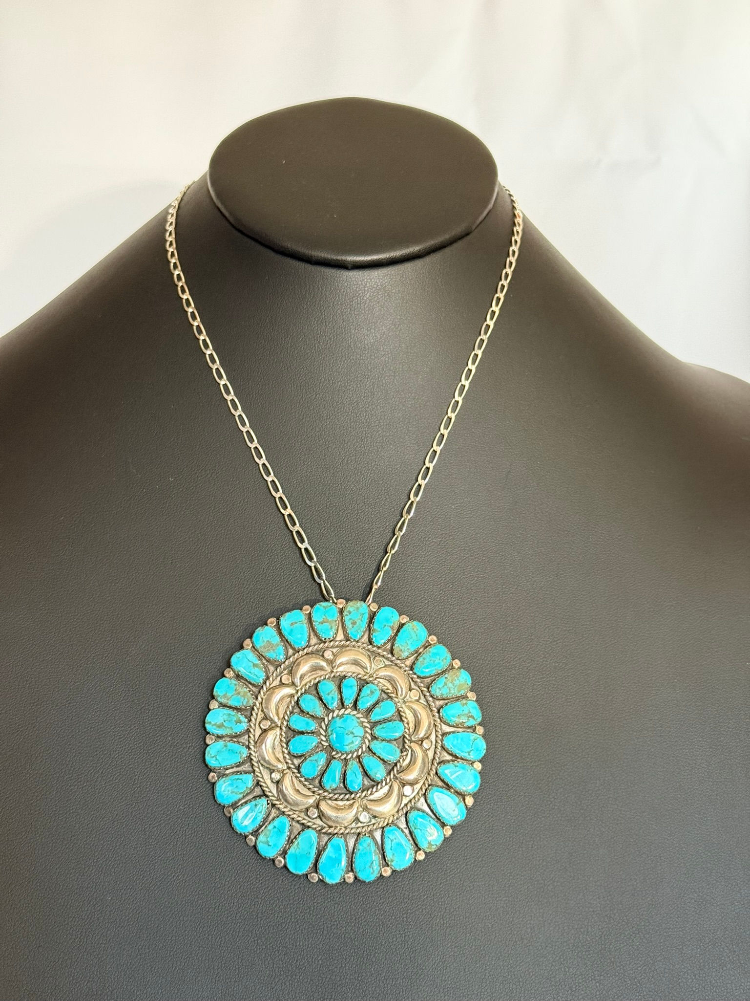 Sterling & Turquoise Cluster Pendant