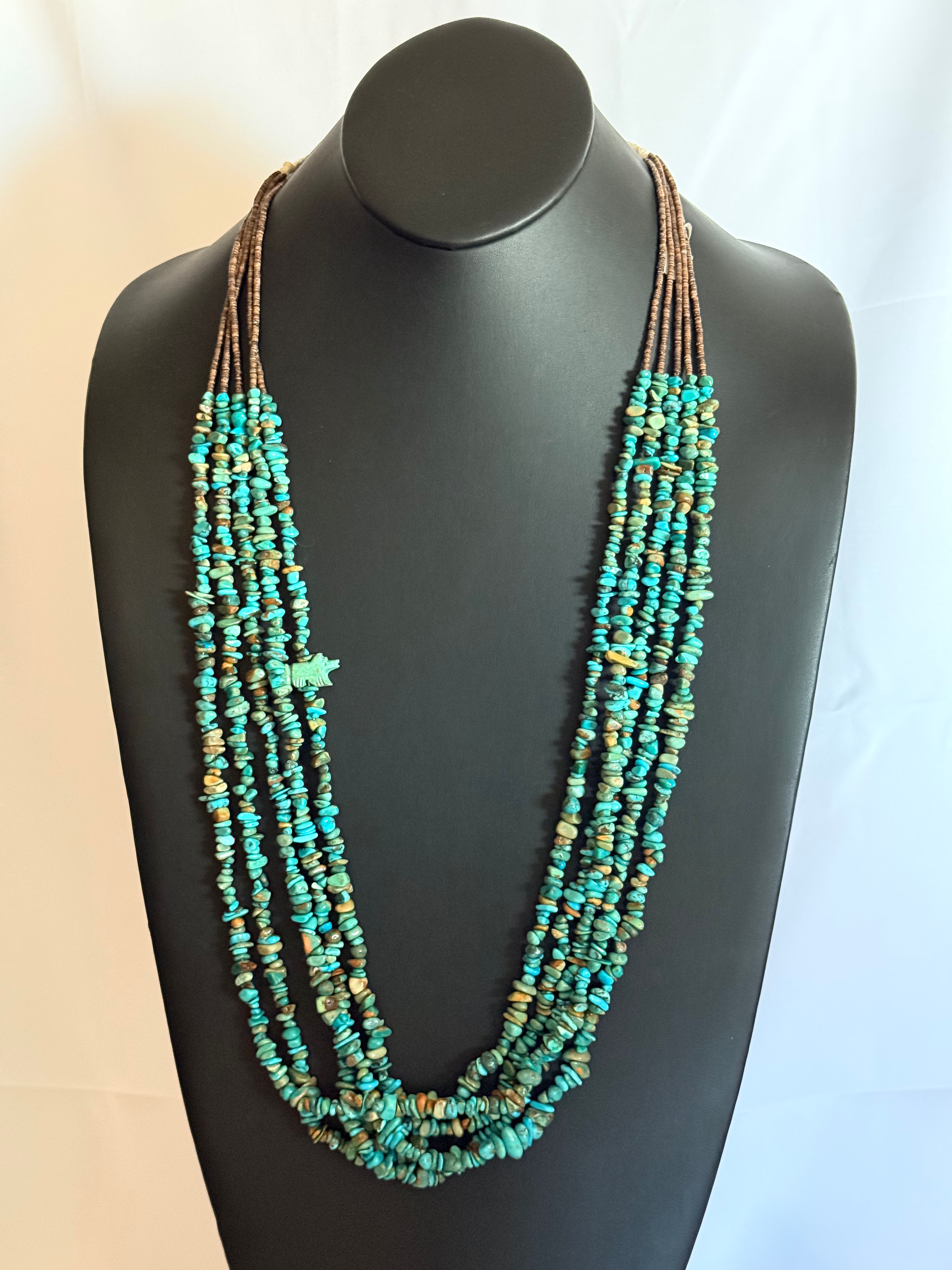 Turquoise Cascade Multi-Strand Necklace