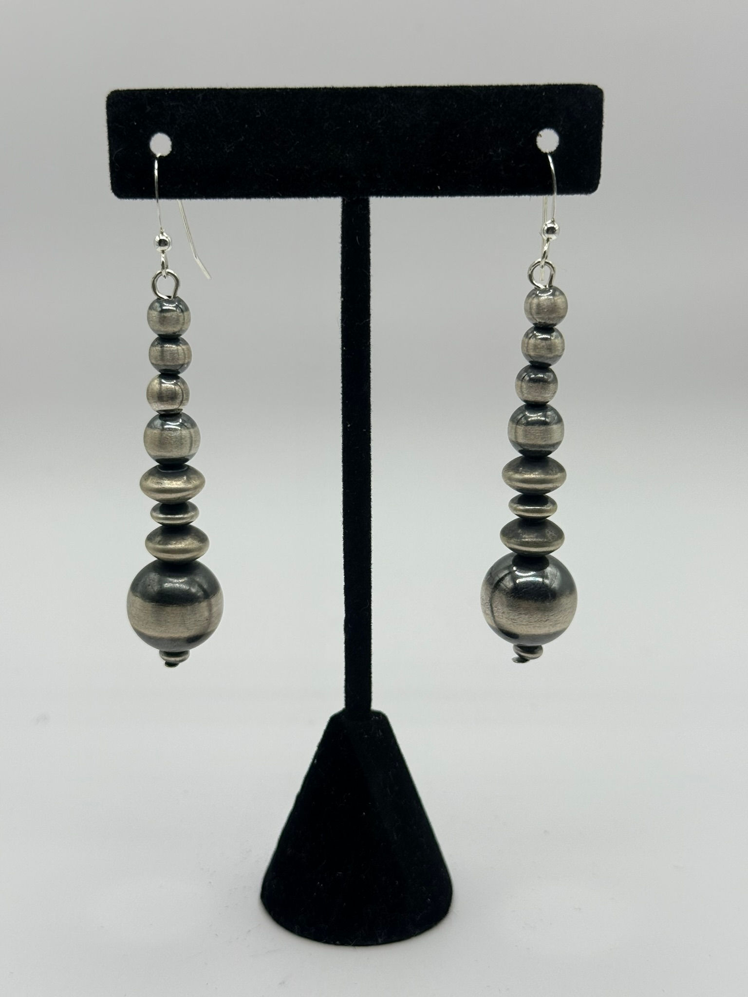 Sterling Silver Varied Size Navajo Pearl Earrings