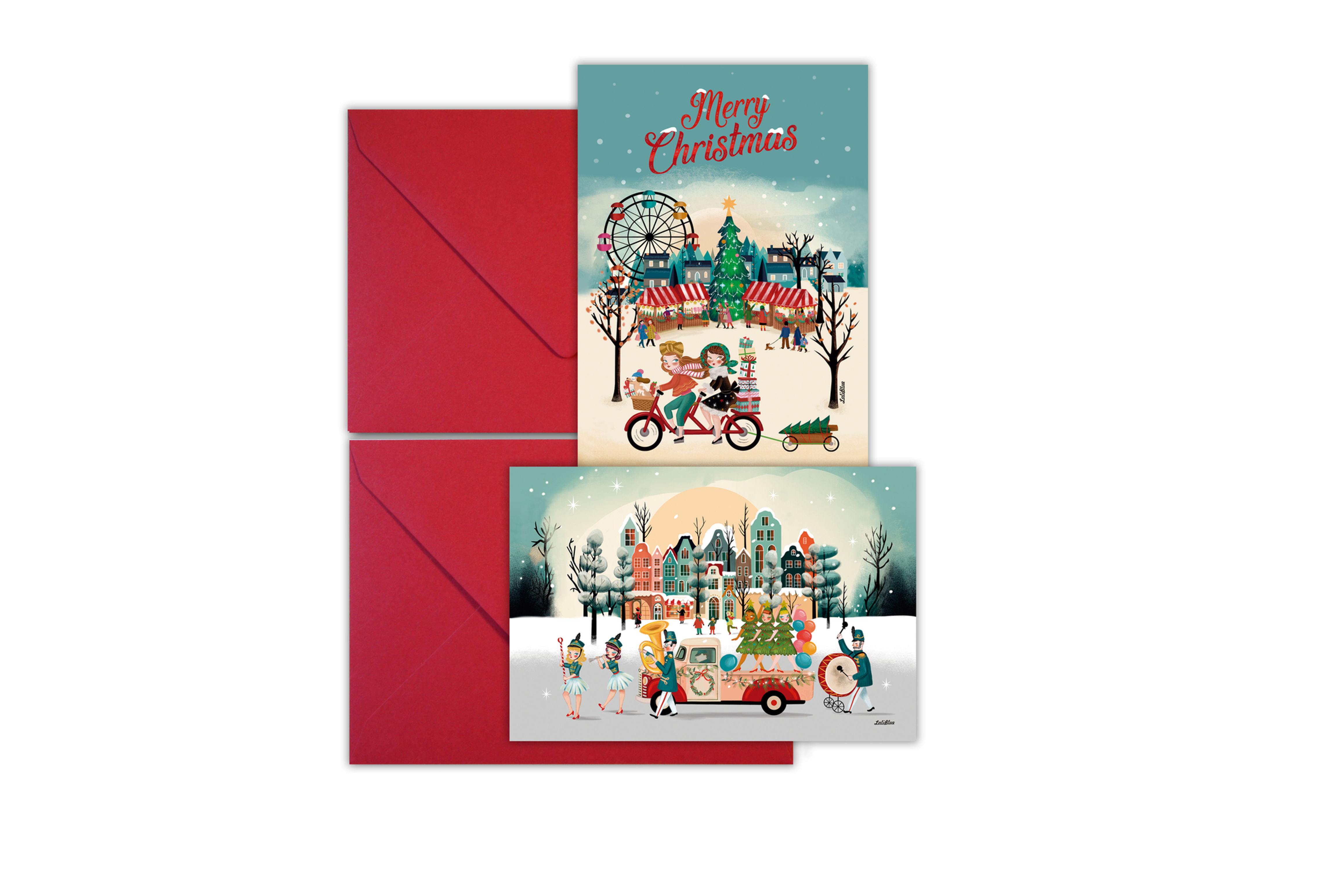 Pack de 2 postales Feliz Navidad