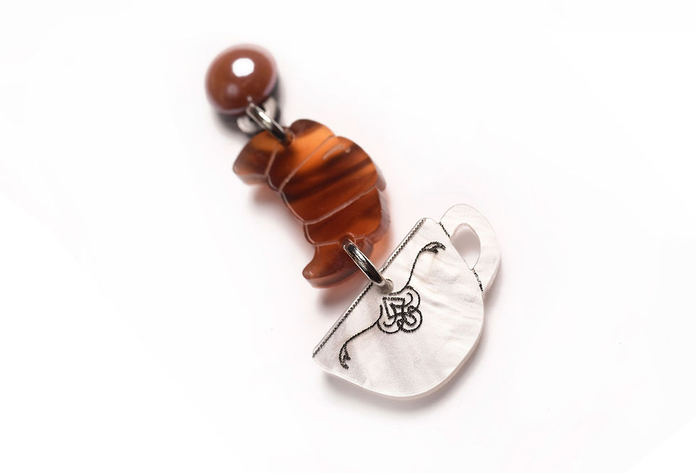 Thumbnail: Coffee with croissant earrings