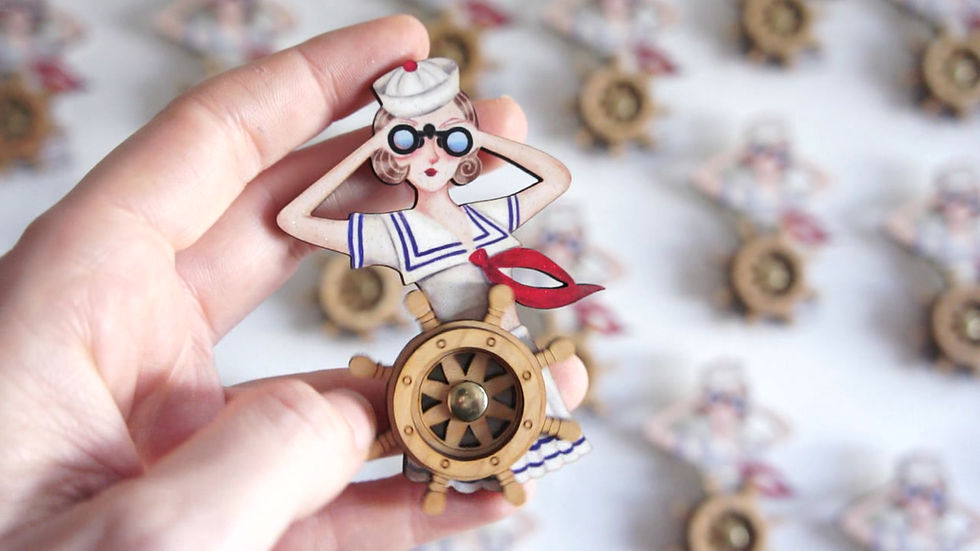 Miniatura: Broche Marinera pin up