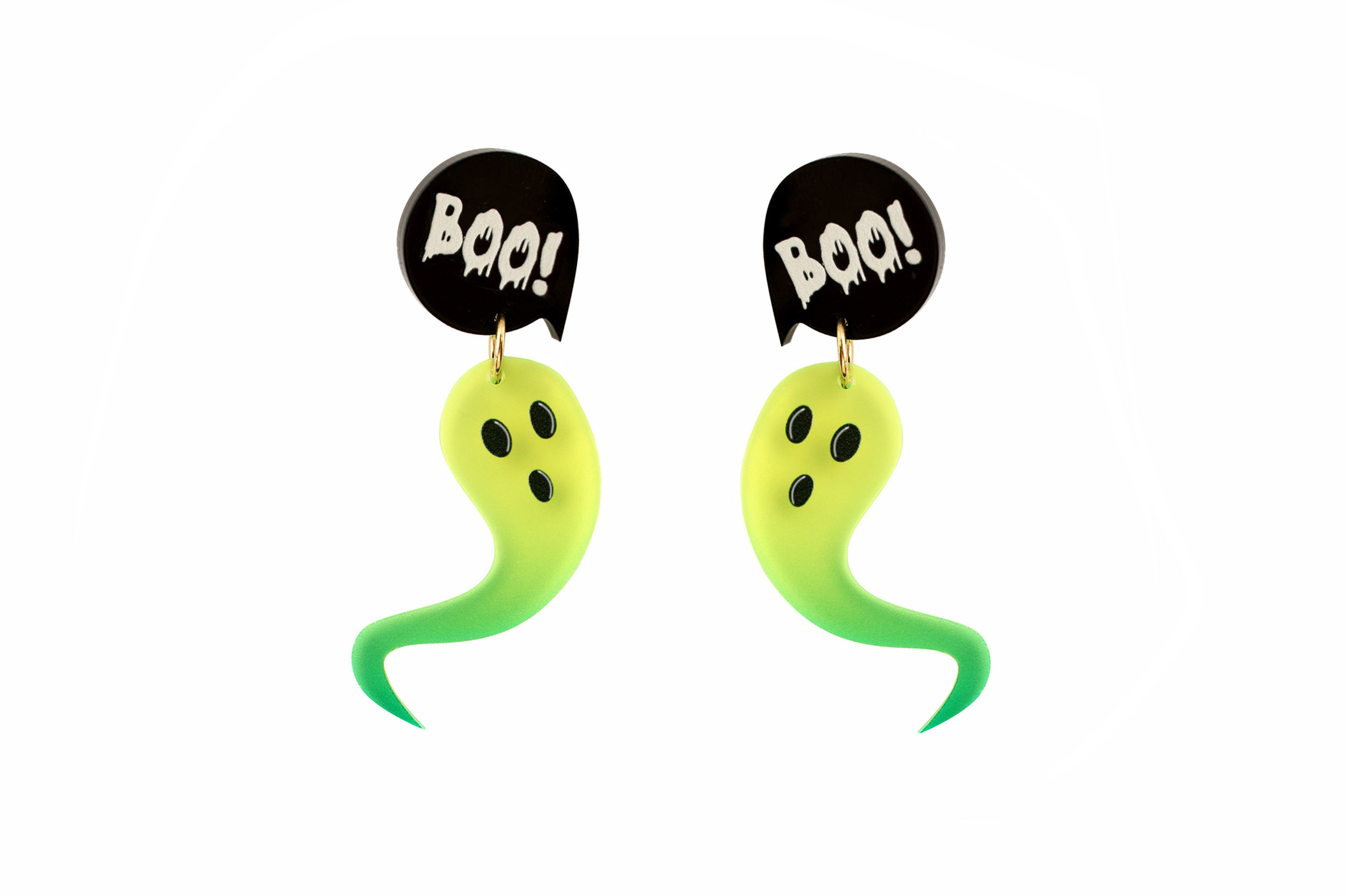 Green Ghost Earrings