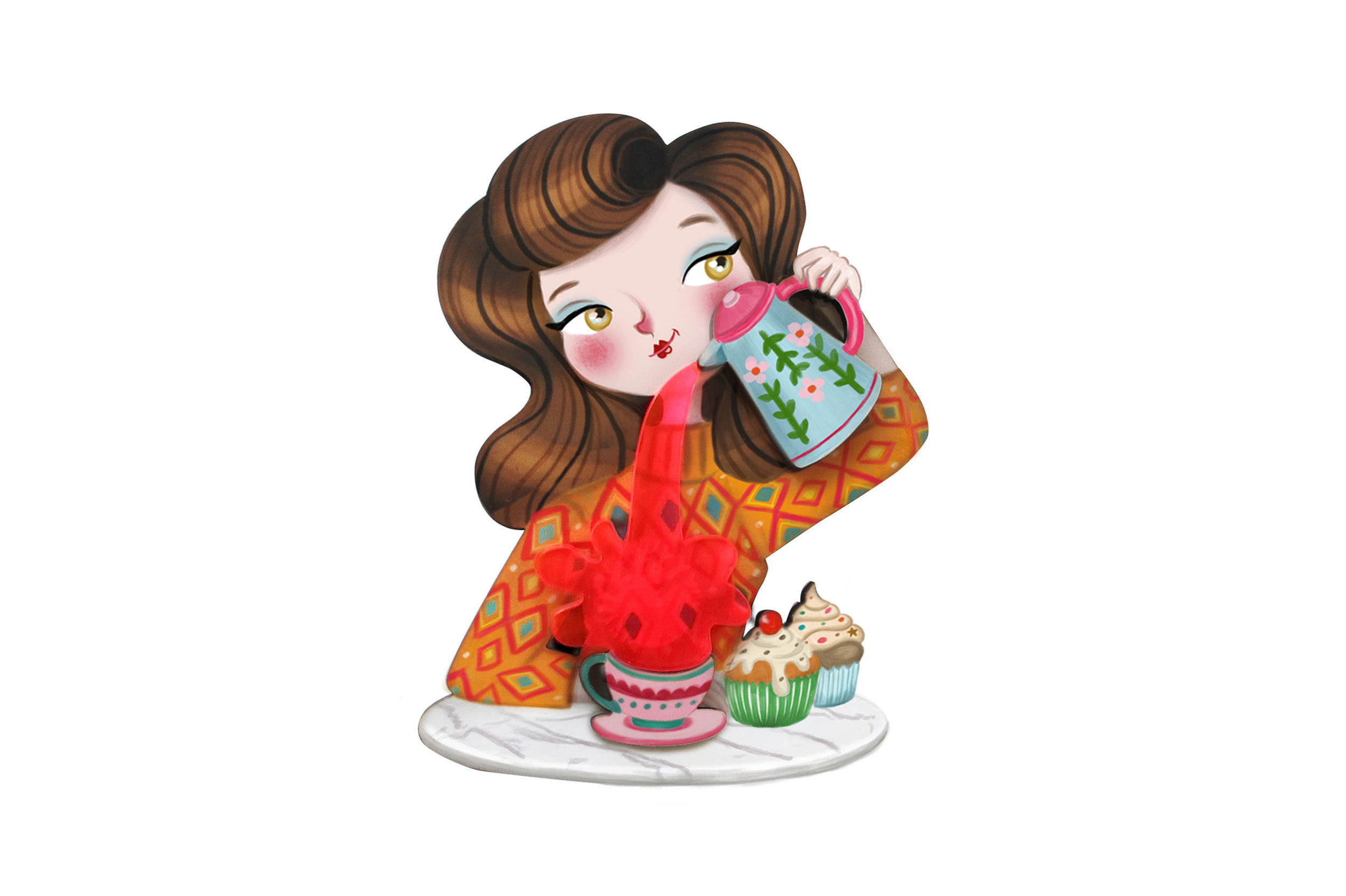 Crazy About Tea Brooch