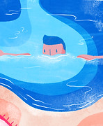 Swimming Hole Artwork for the Del Loma RV Park & Campground, Trinity County, CA