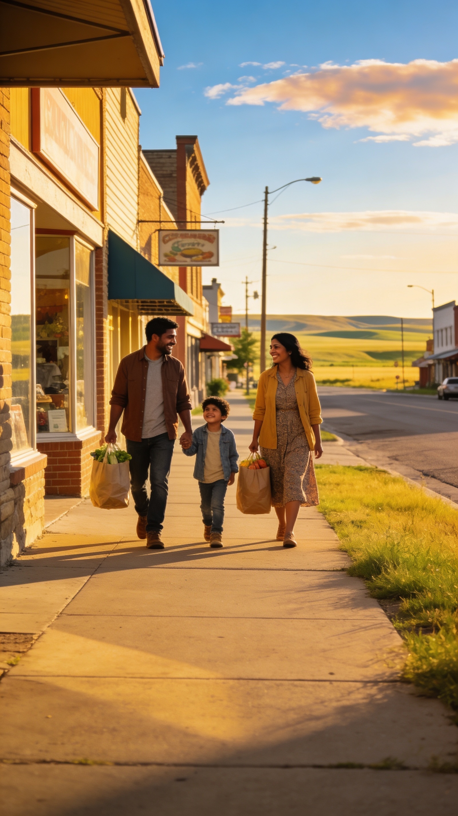 Immigrant family settling in rural Alberta town representing the Alberta Advantage Immigration Program Rural Renewal Stream