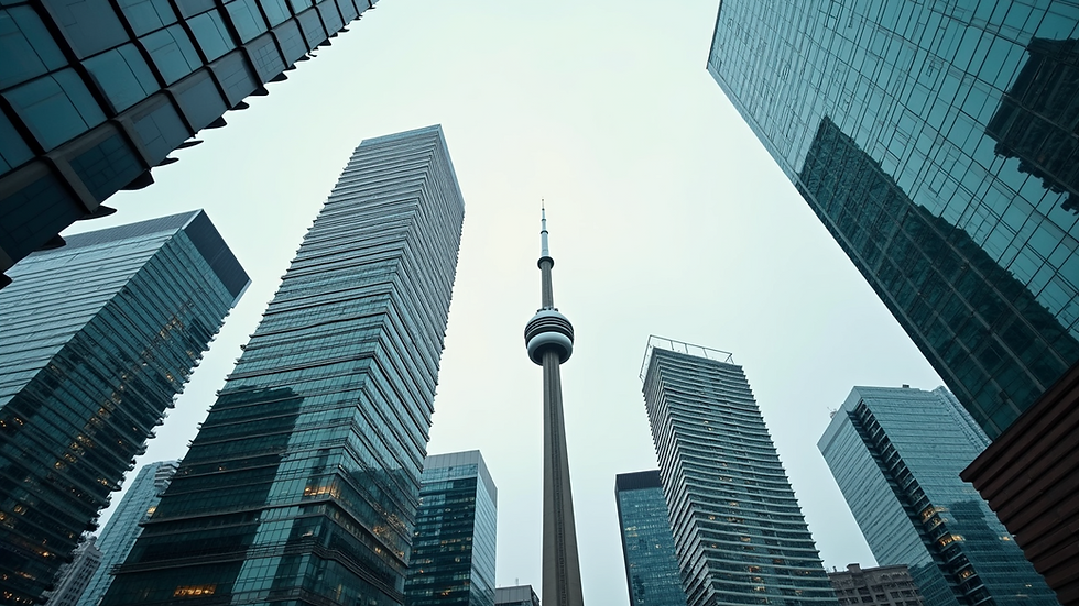 Eye-level view of Toronto skyline with modern buildings