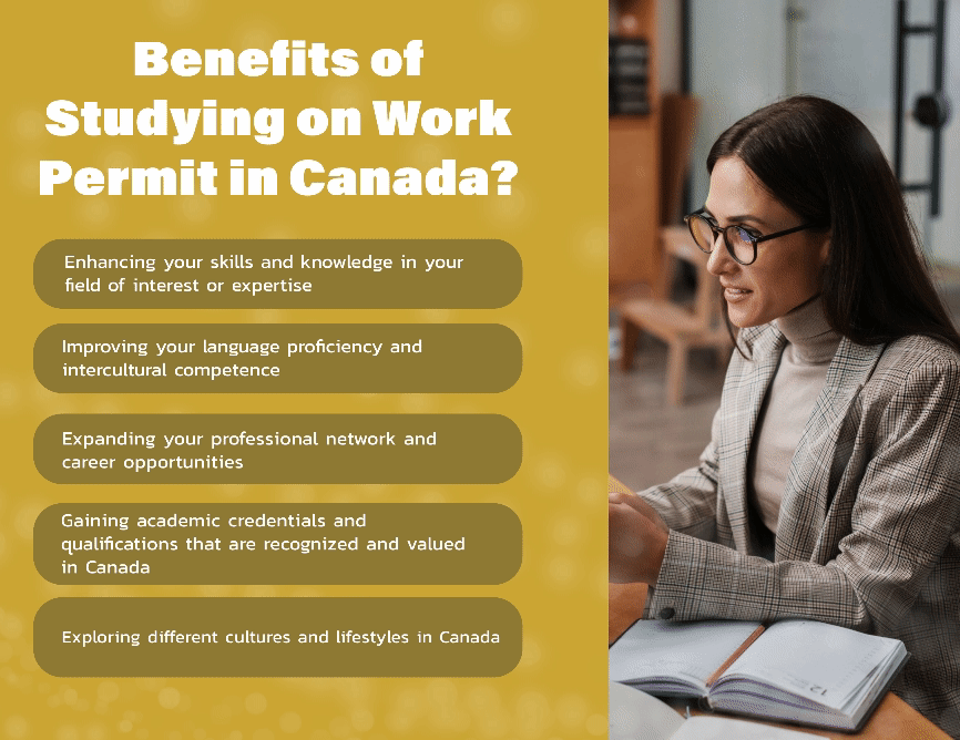 benefits of studying on work permit in canada. 5 benefits of study in Canada while on a work permit. read the blog to find out more. Brought to you by Ansari Immigration