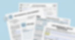A fanned stack of three white documents on a light blue background, labeled 'Joint Residential Lease Agreement,' 'T1 General Income Tax Return,' and 'Life Insurance Policy Certificate,' with a 'Statutory Declaration IMM 5409' form partially visible at the back. Small blue-line icons of a house, a handshake, and hands holding a heart are visible near the titles.