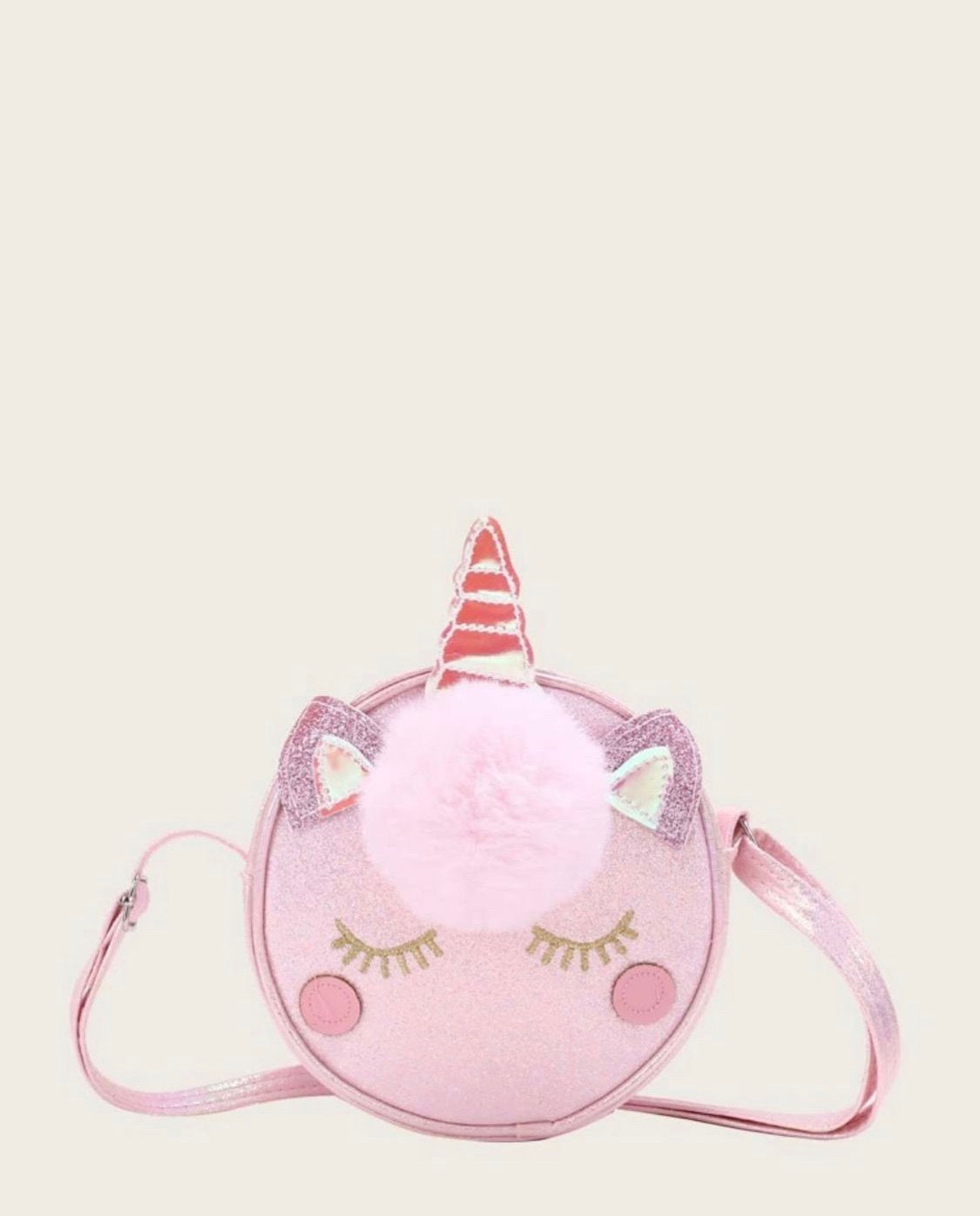 Pom Pom unicorn cross body bag