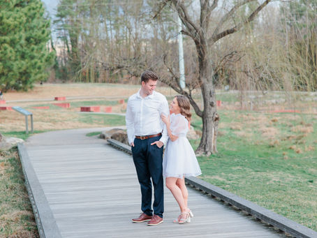 Ashley and Chandler- Engagement Session- NC Museum of Art, Raleigh, NC