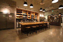 Restaurant millwork bar top and base cabinetry, custom fabrication Colorado
