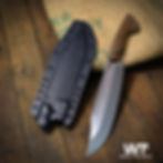 Thumbnail: PWB9-NC-SK85(Satin)-Canvas Micarta /BLK Kydex sheath