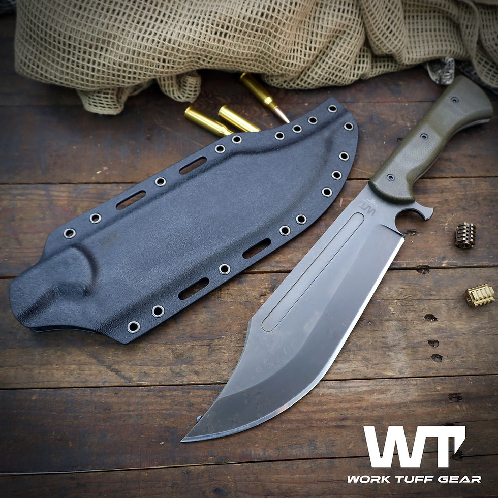 Miniature : V44X (SK85)/Hand Rub APO/ODG Burlap Canvas Micarta Grip/Black Kydex Sheath