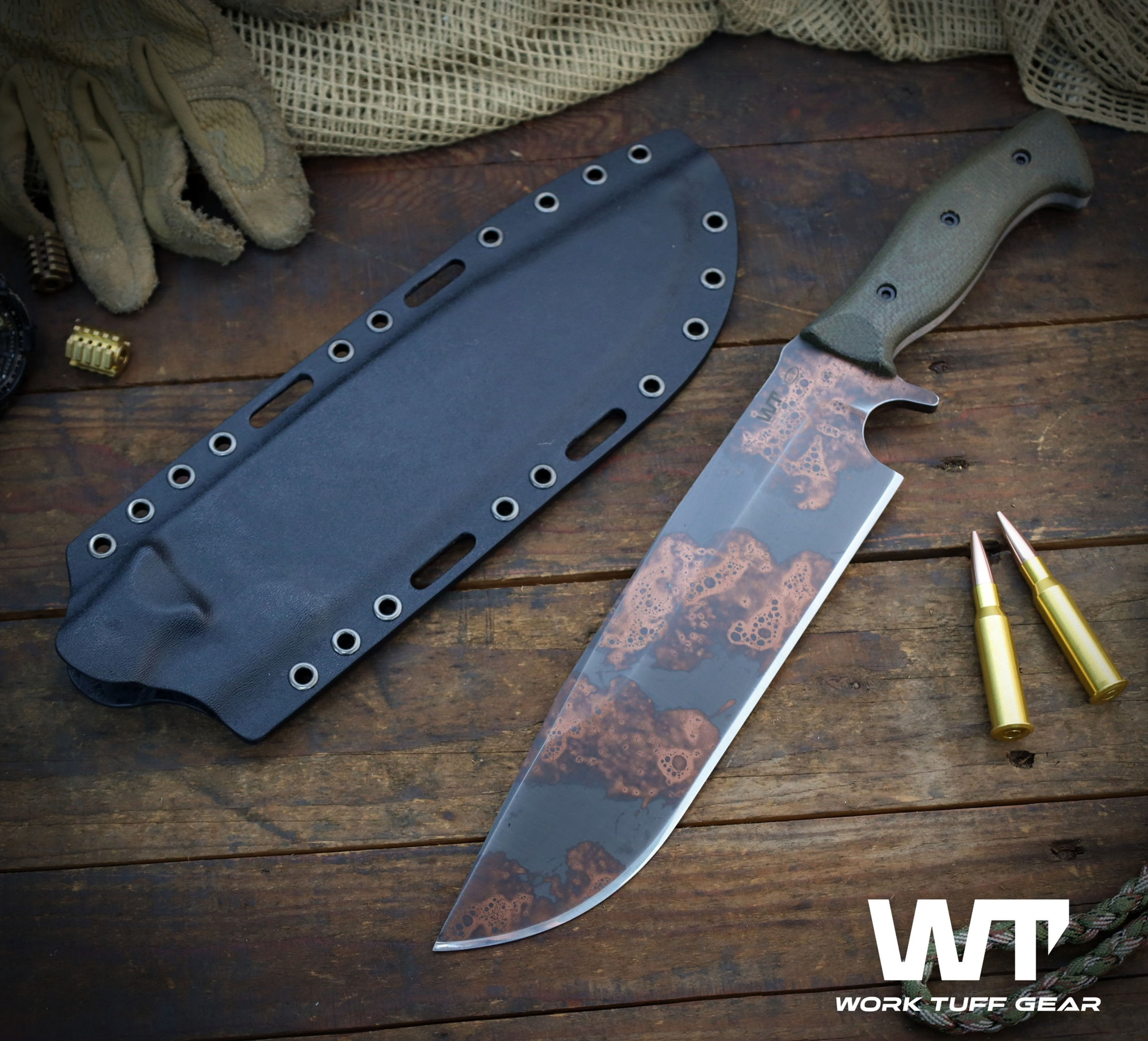 Bear Claw Gen 2(SKS51)/Copper Washed/ODG Burlap micarta