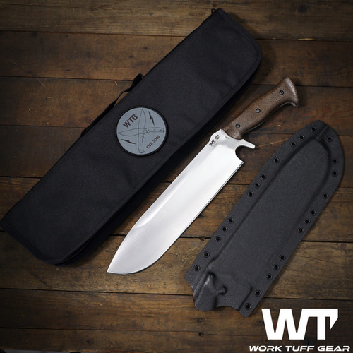 Mt. Man (Satin)-SK85-Brown Burlap canvas micarta | Work Tuff Gear