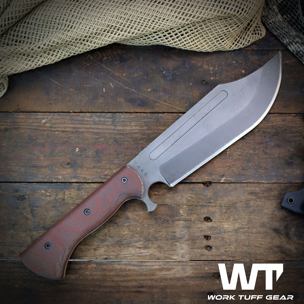 Miniaturbild: V44X (SK85)/Hand Rub APO/Canvas Micarta Grip/Black Kydex Sheath