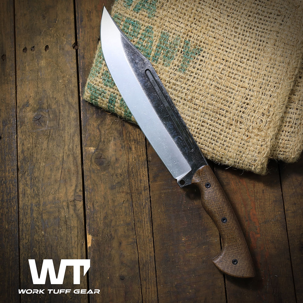Thumbnail: PWB9-NC-SK85(Natural washed)-Brown Canvas Micarta