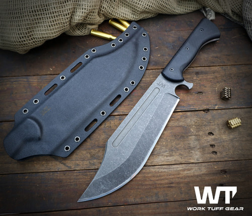 V44X (SK85)/Dark washed/Black Gator Grip/Black Kydex Sheath | Work