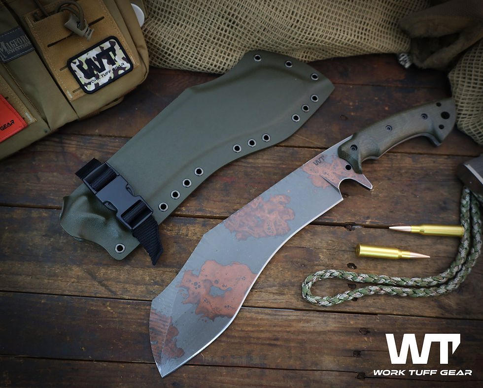 Miniature : Wilson -K329-(Partial Rugged/Copper ) /ODG Burlap Micarta Grip/ODG Sheath
