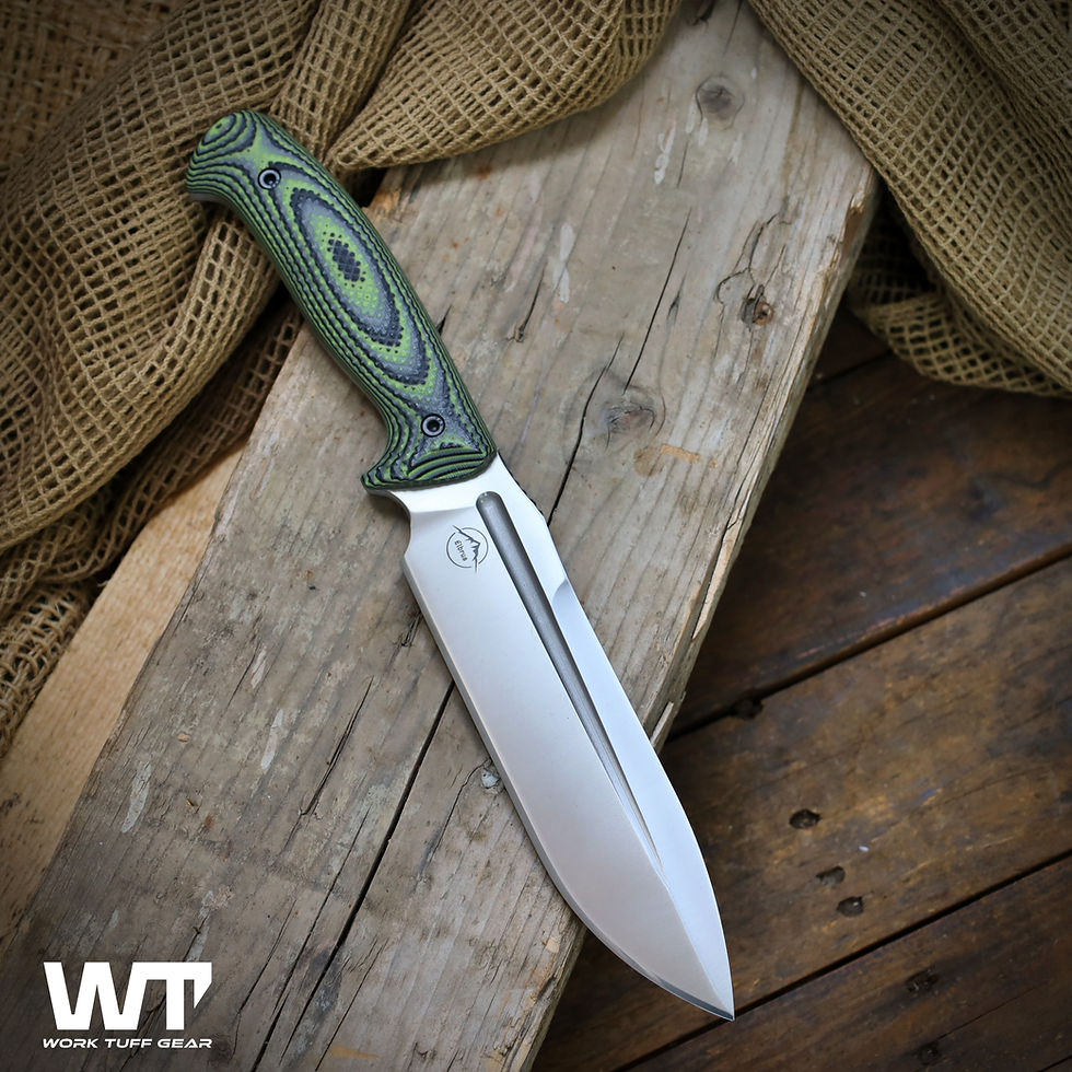 Thumbnail: Elbrus Gen 2-Satin (Bohler K329)-Zombie Green Gator Grip